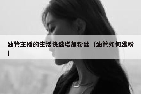 油管主播的生活快速增加粉丝（油管如何涨粉） 第1张