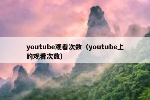 youtube观看次数（youtube上的观看次数） 第1张