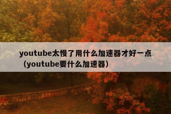 youtube太慢了用什么加速器才好一点（youtube要什么加速器） 第1张