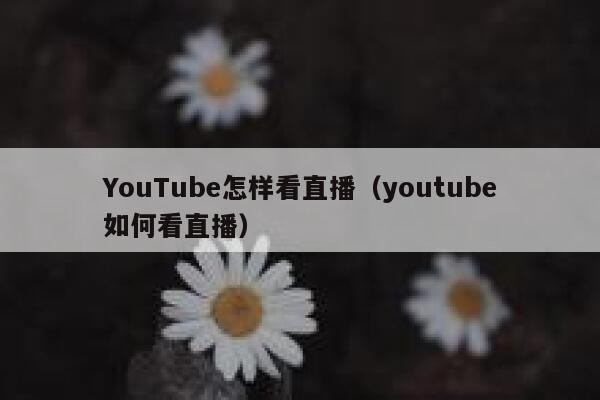 YouTube怎样看直播(youtube如何看直播) 第1张 YouTube怎样看直播(youtube如何看直播) 第1张