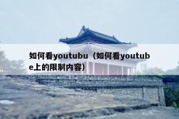 如何看youtubu（如何看youtube上的限制内容） 第1张