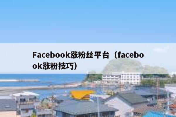 Facebook涨粉丝平台（facebook涨粉技巧） 第1张