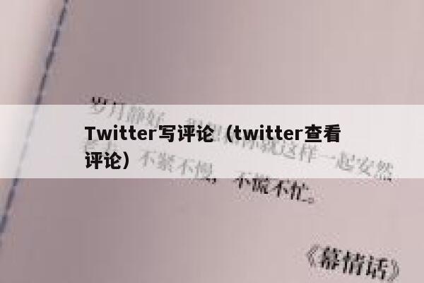 Twitter写评论（twitter查看评论） 第1张