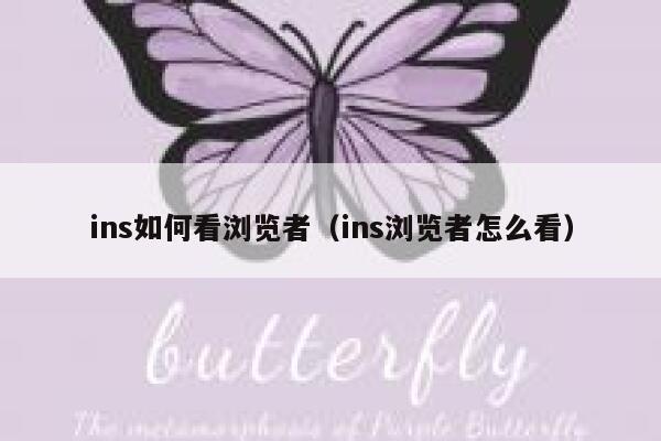 ins如何看浏览者（ins浏览者怎么看） 第1张