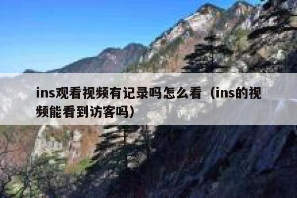 ins观看视频有记录吗怎么看（ins的视频能看到访客吗） 第1张