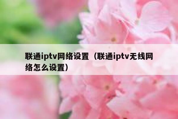 联通iptv网络设置（联通iptv无线网络怎么设置） 第1张