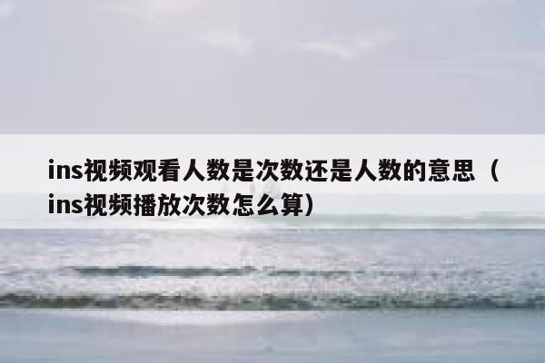 ins视频观看人数是次数还是人数的意思（ins视频播放次数怎么算） 第1张
