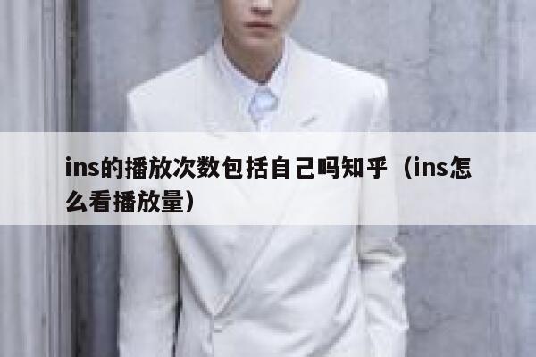 ins的播放次数包括自己吗知乎（ins怎么看播放量） 第1张