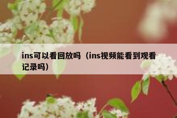 ins可以看回放吗（ins视频能看到观看记录吗） 第1张