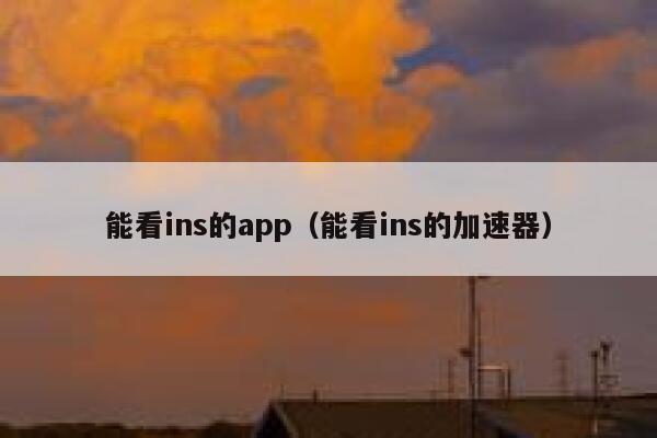 能看ins的app（能看ins的加速器） 第1张