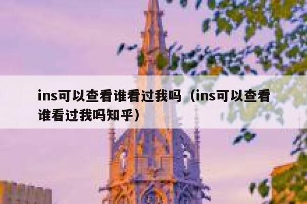 ins可以查看谁看过我吗（ins可以查看谁看过我吗知乎） 第1张