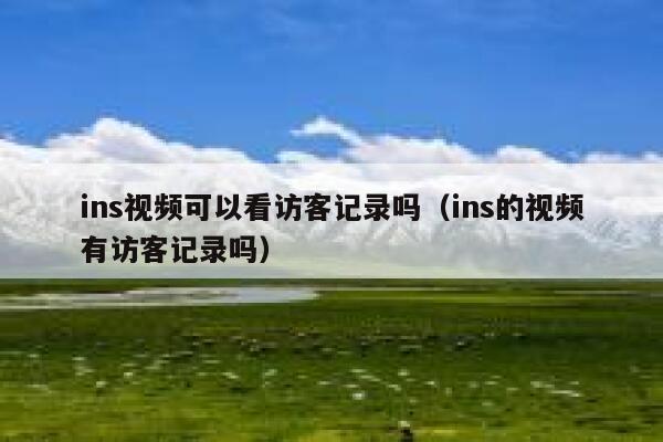ins视频可以看访客记录吗（ins的视频有访客记录吗） 第1张