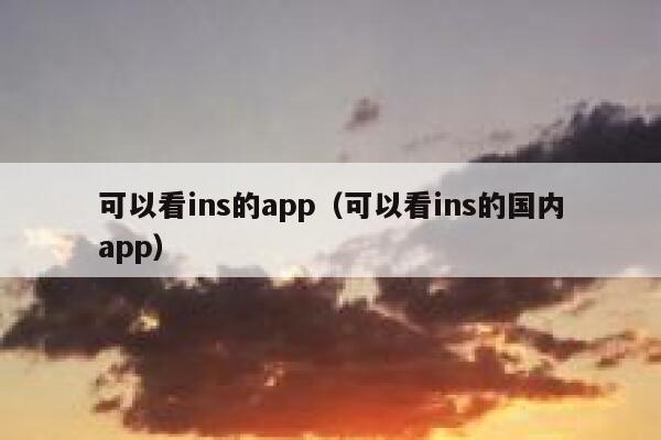 可以看ins的app（可以看ins的国内app） 第1张
