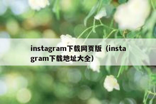 instagram下载网页版（instagram下载地址大全） 第1张