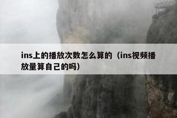 ins上的播放次数怎么算的(ins视频播放量算自己的吗) 第1张 ins上的播放次数怎么算的(ins视频播放量算自己的吗) 第1张