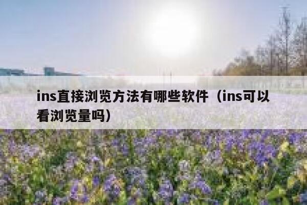 ins直接浏览方法有哪些软件（ins可以看浏览量吗） 第1张