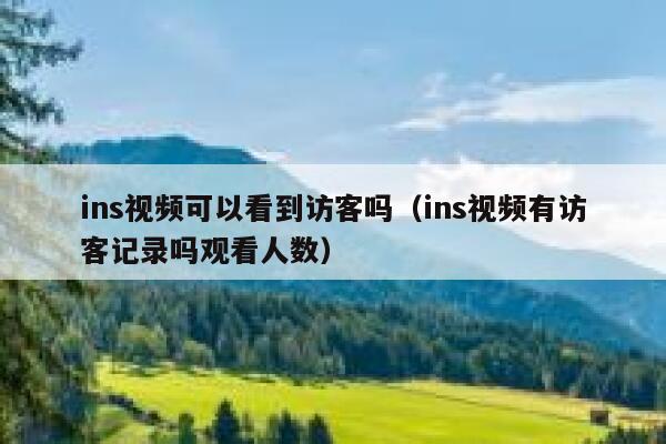 ins视频可以看到访客吗（ins视频有访客记录吗观看人数） 第1张