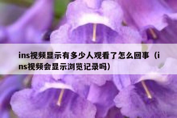 ins视频显示有多少人观看了怎么回事(ins视频会显示浏览记录吗) 第1张 ins视频显示有多少人观看了怎么回事(ins视频会显示浏览记录吗) 第1张