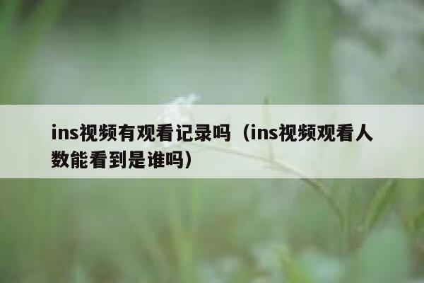 ins视频有观看记录吗(ins视频观看人数能看到是谁吗) 第1张 ins视频有观看记录吗(ins视频观看人数能看到是谁吗) 第1张