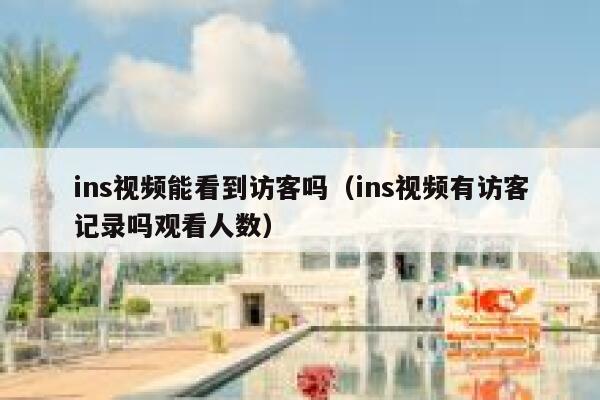 ins视频能看到访客吗（ins视频有访客记录吗观看人数） 第1张