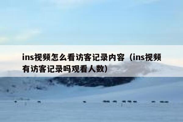 ins视频怎么看访客记录内容(ins视频有访客记录吗观看人数) 第1张 ins视频怎么看访客记录内容(ins视频有访客记录吗观看人数) 第1张
