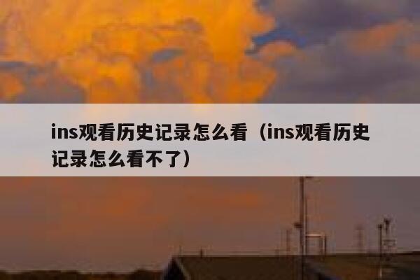 ins观看历史记录怎么看（ins观看历史记录怎么看不了） 第1张