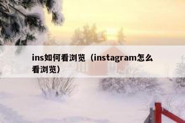 ins如何看浏览(instagram怎么看浏览) 第1张 ins如何看浏览(instagram怎么看浏览) 第1张