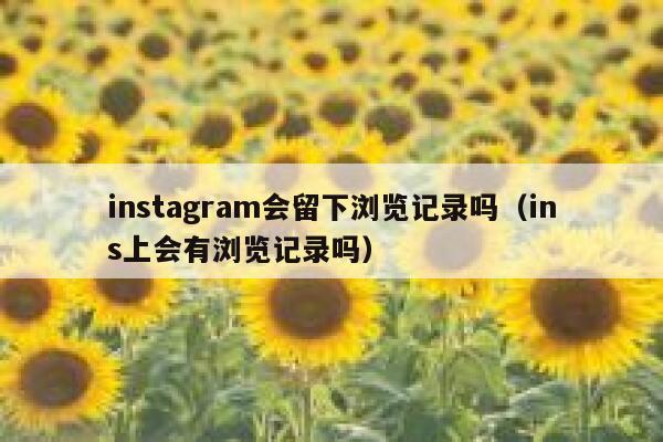 instagram会留下浏览记录吗（ins上会有浏览记录吗） 第1张