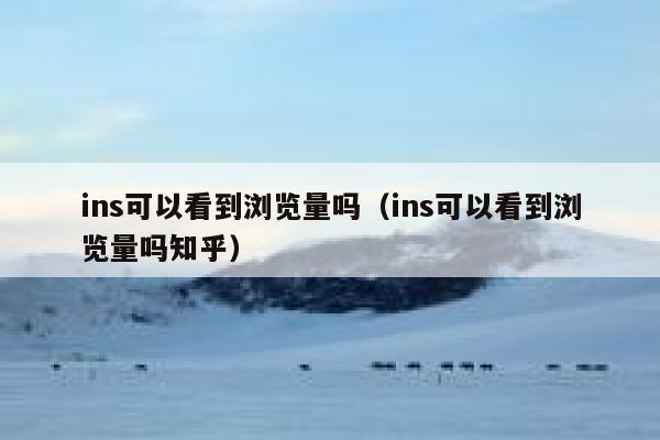 ins可以看到浏览量吗(ins可以看到浏览量吗知乎) 第1张 ins可以看到浏览量吗(ins可以看到浏览量吗知乎) 第1张