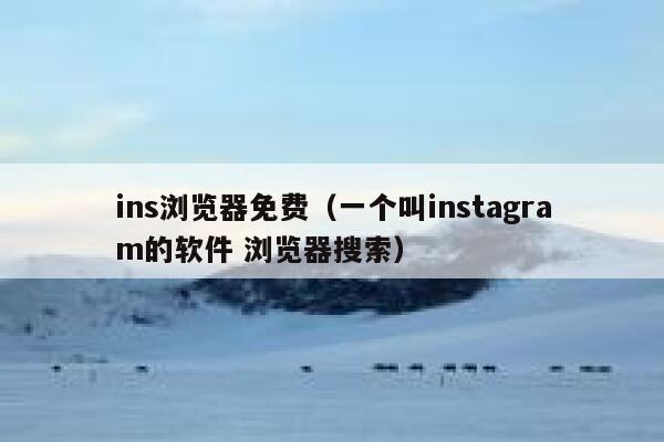 ins浏览器免费（一个叫instagram的软件 浏览器搜索） 第1张