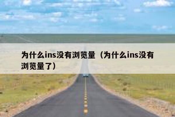 为什么ins没有浏览量（为什么ins没有浏览量了） 第1张