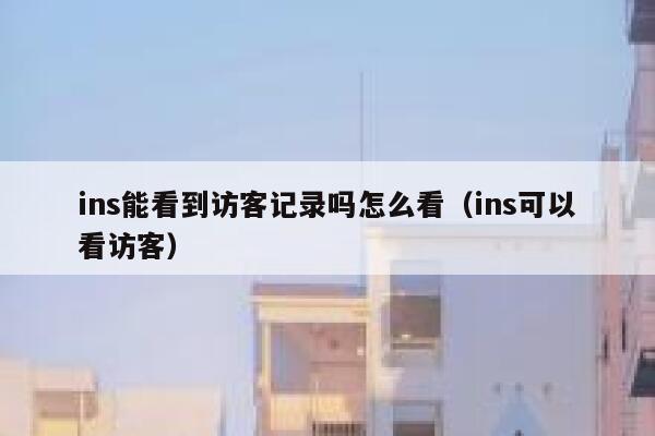 ins能看到访客记录吗怎么看（ins可以看访客） 第1张