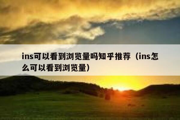 ins可以看到浏览量吗知乎推荐（ins怎么可以看到浏览量） 第1张