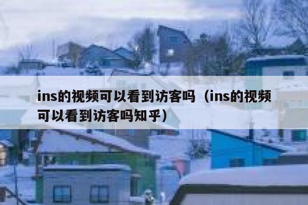 ins的视频可以看到访客吗（ins的视频可以看到访客吗知乎） 第1张