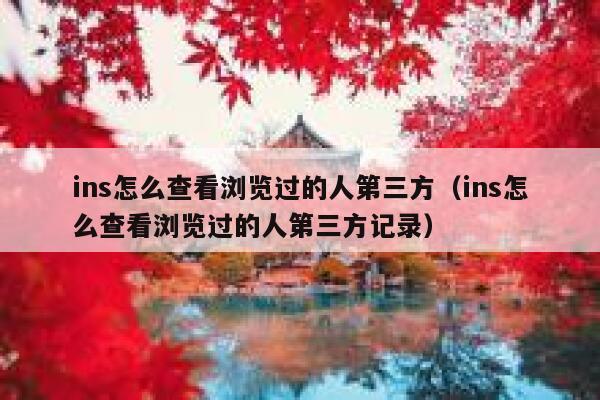ins怎么查看浏览过的人第三方（ins怎么查看浏览过的人第三方记录） 第1张