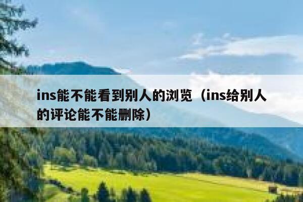 ins能不能看到别人的浏览（ins给别人的评论能不能删除） 第1张