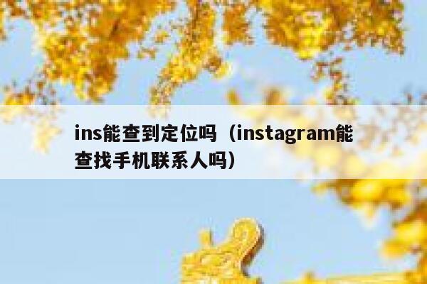 ins能查到定位吗（instagram能查找手机联系人吗） 第1张