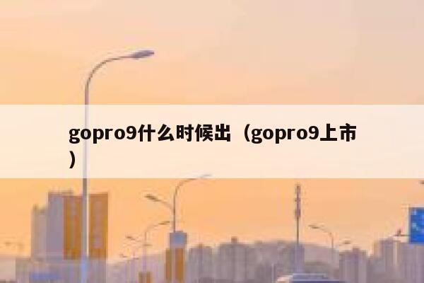 gopro9什么时候出（gopro9上市） 第1张