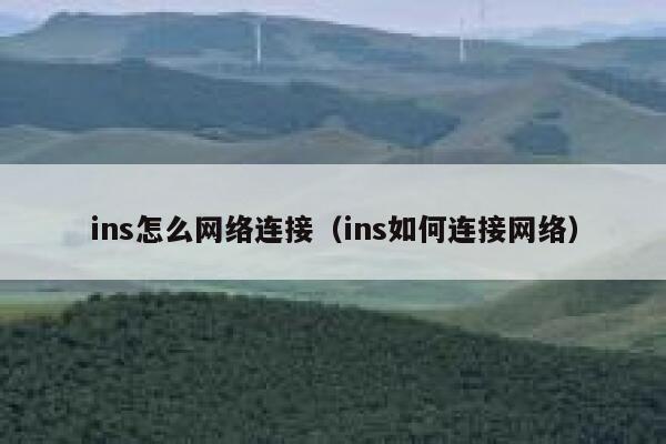 ins怎么网络连接（ins如何连接网络） 第1张
