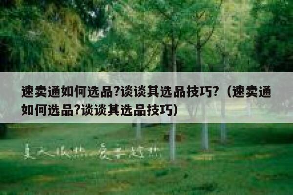 速卖通如何选品?谈谈其选品技巧?（速卖通如何选品?谈谈其选品技巧） 第1张