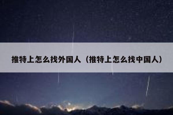 推特上怎么找外国人（推特上怎么找中国人） 第1张