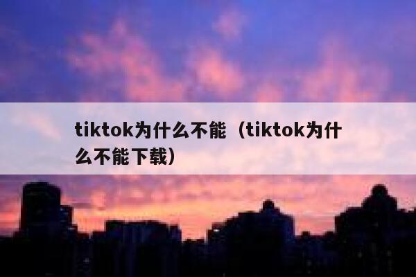 tiktok为什么不能（tiktok为什么不能下载） 第1张