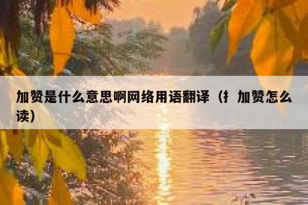 加赞是什么意思啊网络用语翻译（扌加赞怎么读） 第1张