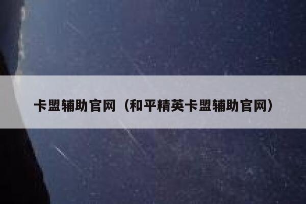 卡盟辅助官网（和平精英卡盟辅助官网） 第1张