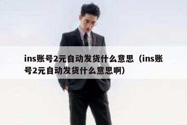 ins账号2元自动发货什么意思（ins账号2元自动发货什么意思啊） 第1张
