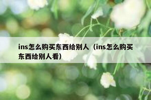 ins怎么购买东西给别人（ins怎么购买东西给别人看） 第1张