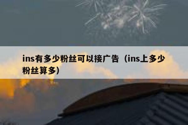 ins有多少粉丝可以接广告（ins上多少粉丝算多） 第1张