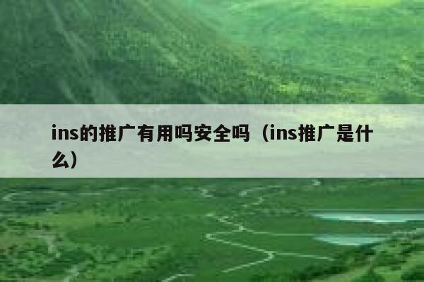 ins的推广有用吗安全吗（ins推广是什么） 第1张