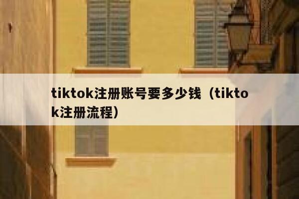 tiktok注册账号要多少钱（tiktok注册流程） 第1张