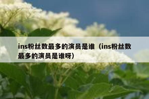 ins粉丝数最多的演员是谁(ins粉丝数最多的演员是谁呀) 第1张 ins粉丝数最多的演员是谁(ins粉丝数最多的演员是谁呀) 第1张